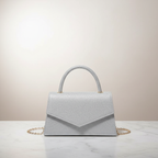 AMALIA | Dames handtas klein vierkant met diamantpatroon – goud, zwart, zilver of roze