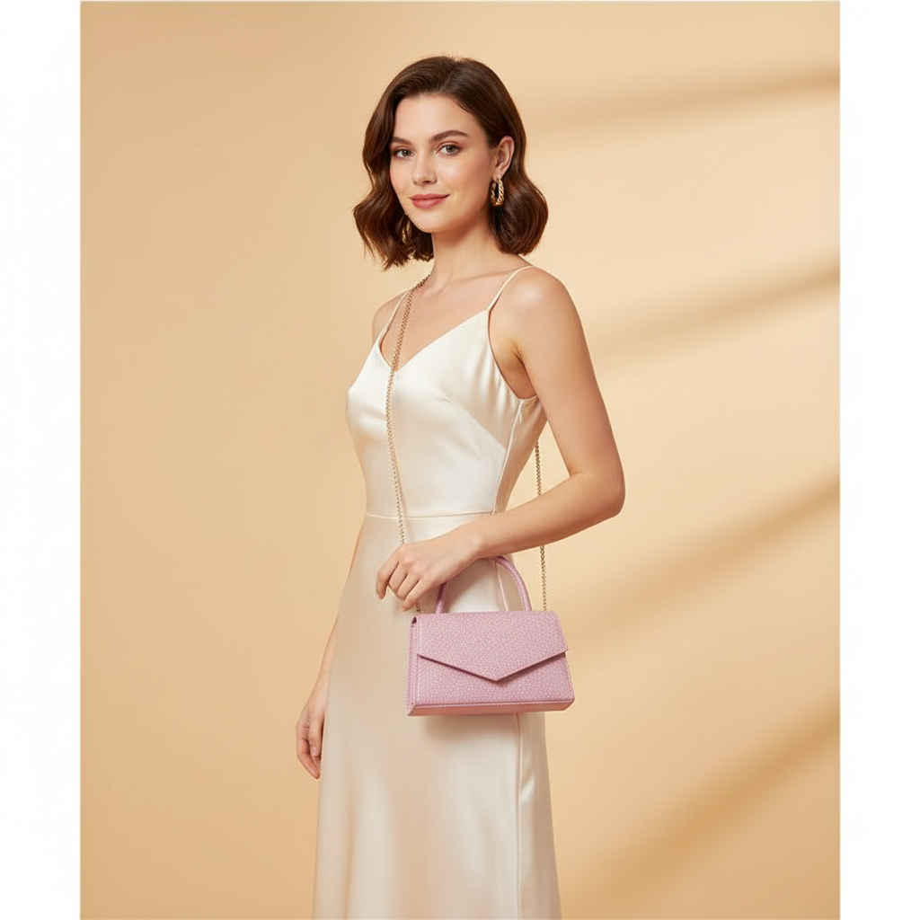 AMALIA | Dames handtas klein vierkant met diamantpatroon – goud, zwart, zilver of roze