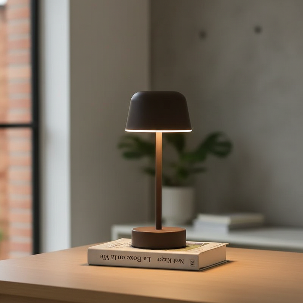 Scandinavische Moderne Tafellamp – Minimalistisch Design – Donkergroen, Rood, Geel of Bruin