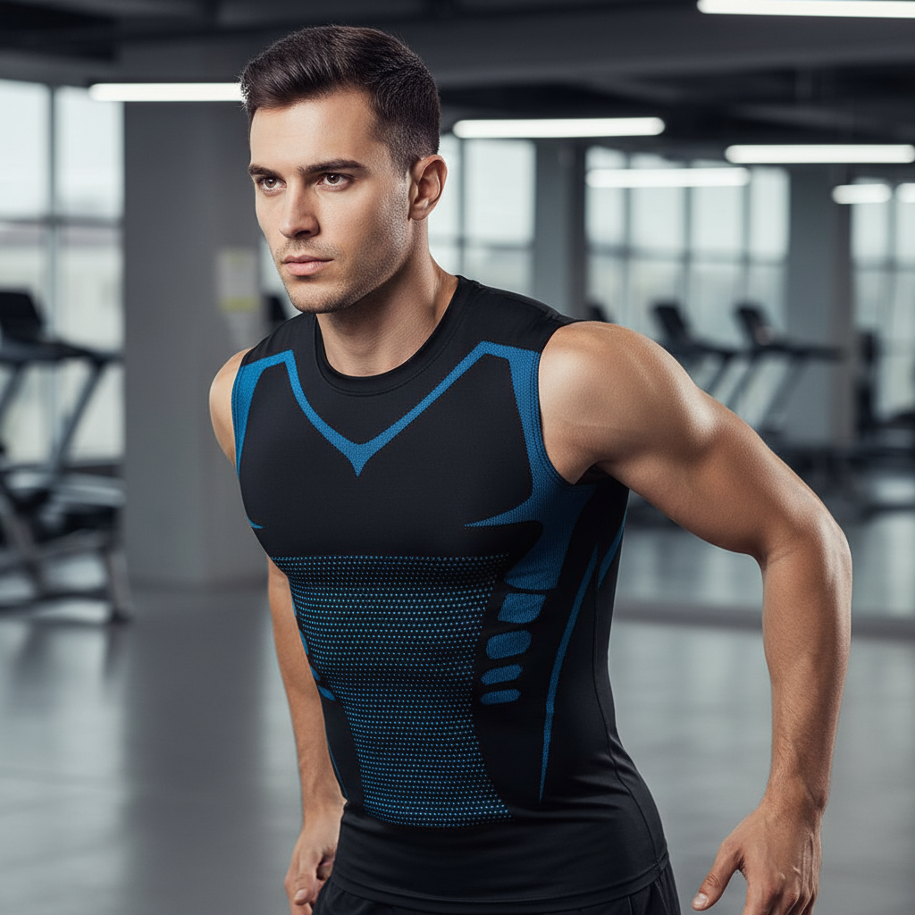 VitaBoost Energy Vest | Energie & Houdingsondersteuning – Zwart/Wit/Grijs