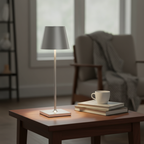 NordGlow – draadloze oplaadbare tafellamp aluminium - Scandinavisch design