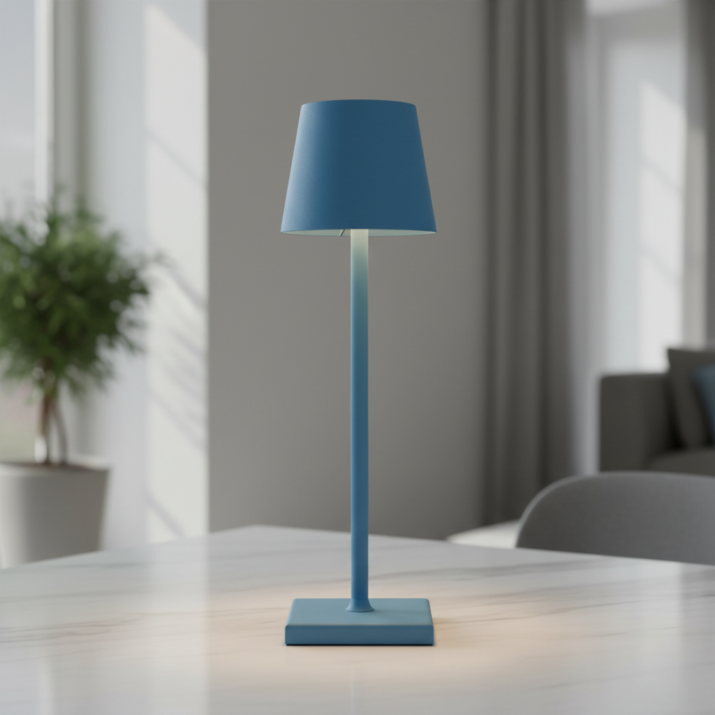 NordGlow – draadloze oplaadbare tafellamp aluminium - Scandinavisch design