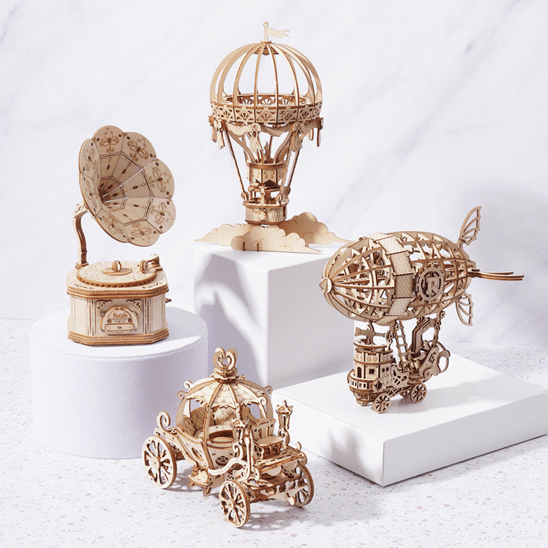 3D Houten Puzzel Bouwset - Creatieve DIY Decoratie van Natuurhout