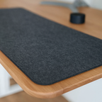 DeskEase Antislip Bureaumat 80x40cm Donkergrijs/Lichtgrijs – Minimalistisch Design, Premium Wolvilt