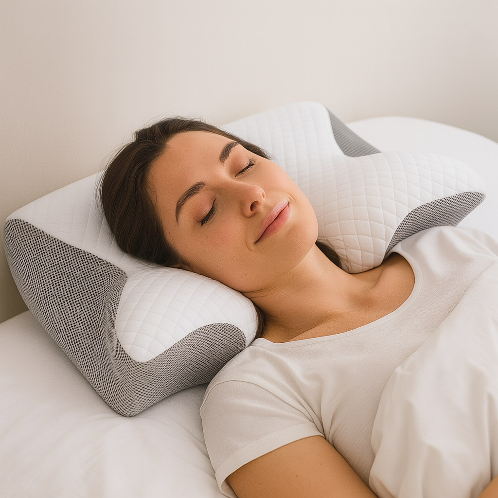 SleepAlign Pro – Orthopedisch Nek Kussen Wit/Zwart/Grijs