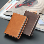 Heren pasjeshouder met automatisch klemsysteem - zwart/blauw/bruin/okerbruin | PU leer