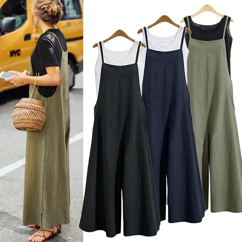 NINA | Linnen Jumpsuit Zwart