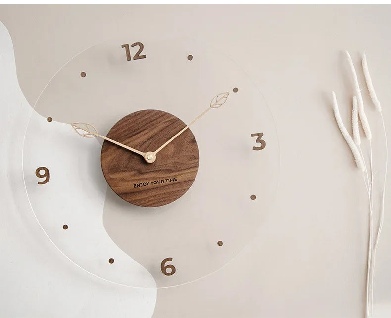 NordicTime – Houten Wandklok Transparant Hout - 30/35 cm