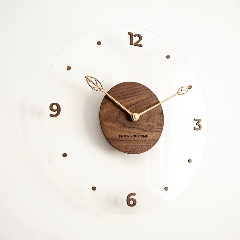 NordicTime – Houten Wandklok Transparant Hout - 30/35 cm