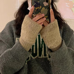 Luxe Warme Vingerloze Winter Handschoenen - Wit Pluche voor Dames