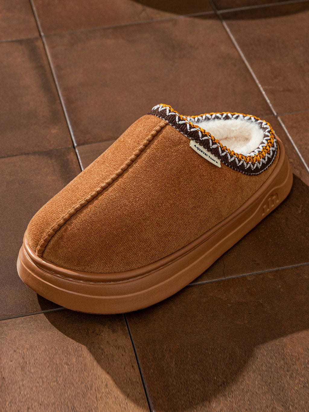 Warme dames pantoffel laarzen met zachte zool - Zwart/Grijs/Bruin