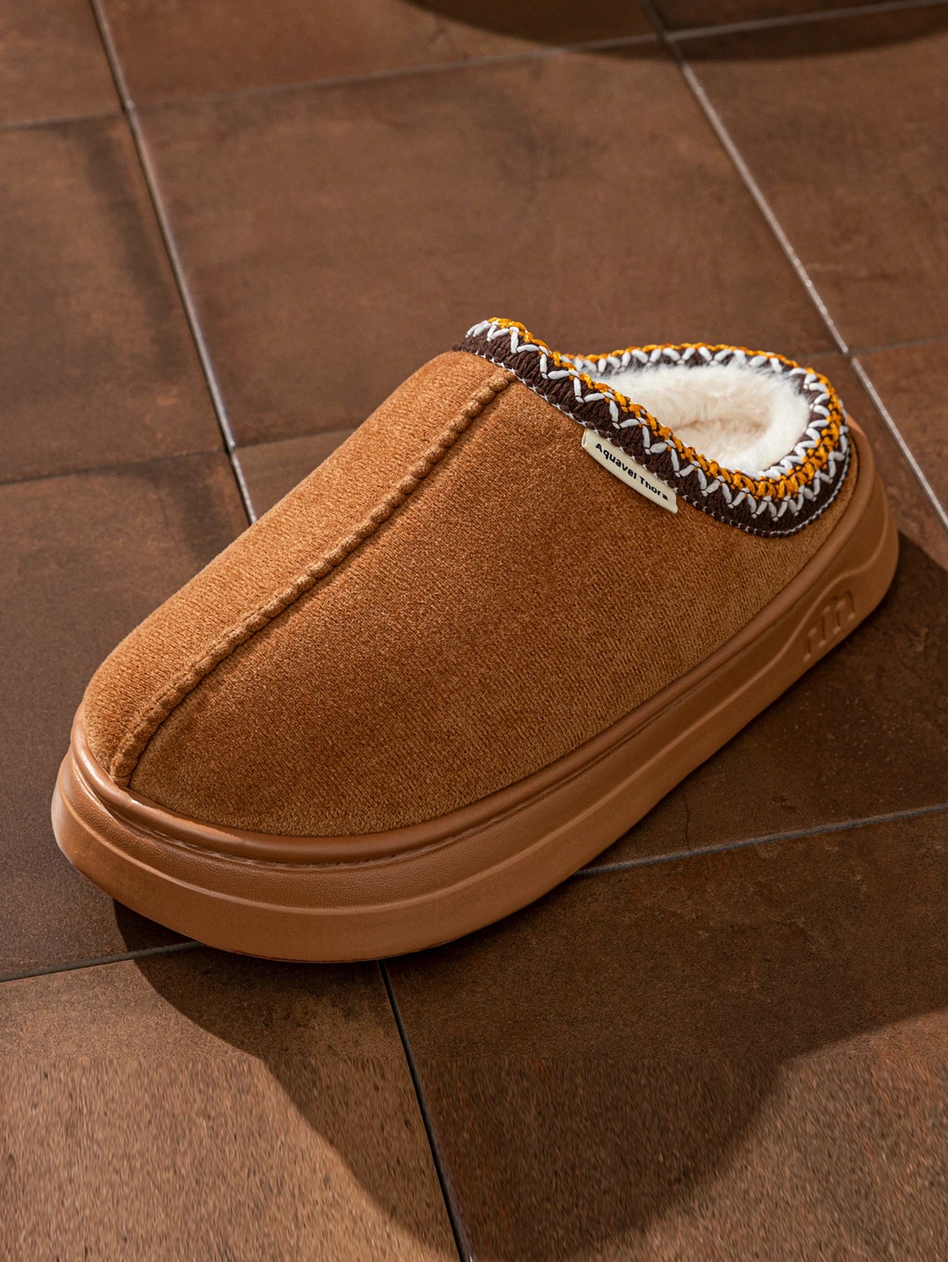 Warme dames pantoffel laarzen met zachte zool - Zwart/Grijs/Bruin