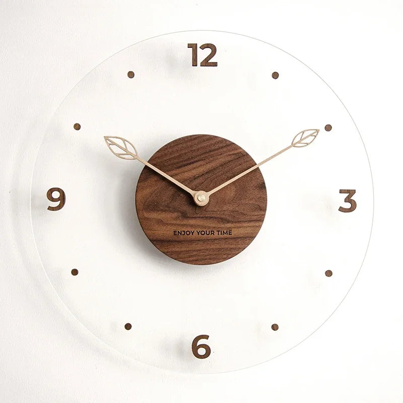 NordicTime – Houten Wandklok Transparant Hout - 30/35 cm