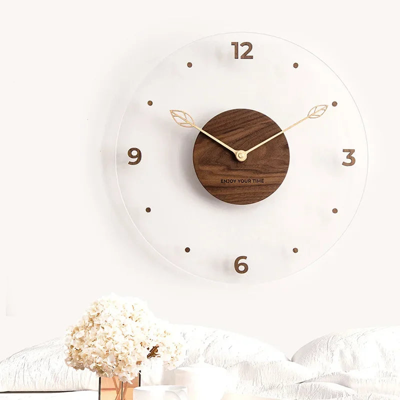 NordicTime – Houten Wandklok Transparant Hout - 30/35 cm