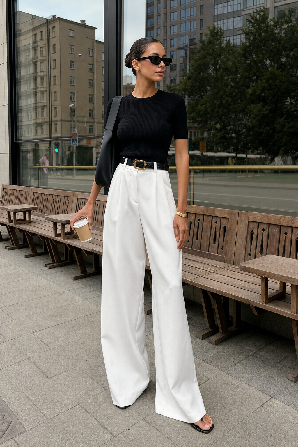 CLEMENCE | Witte Pantalon