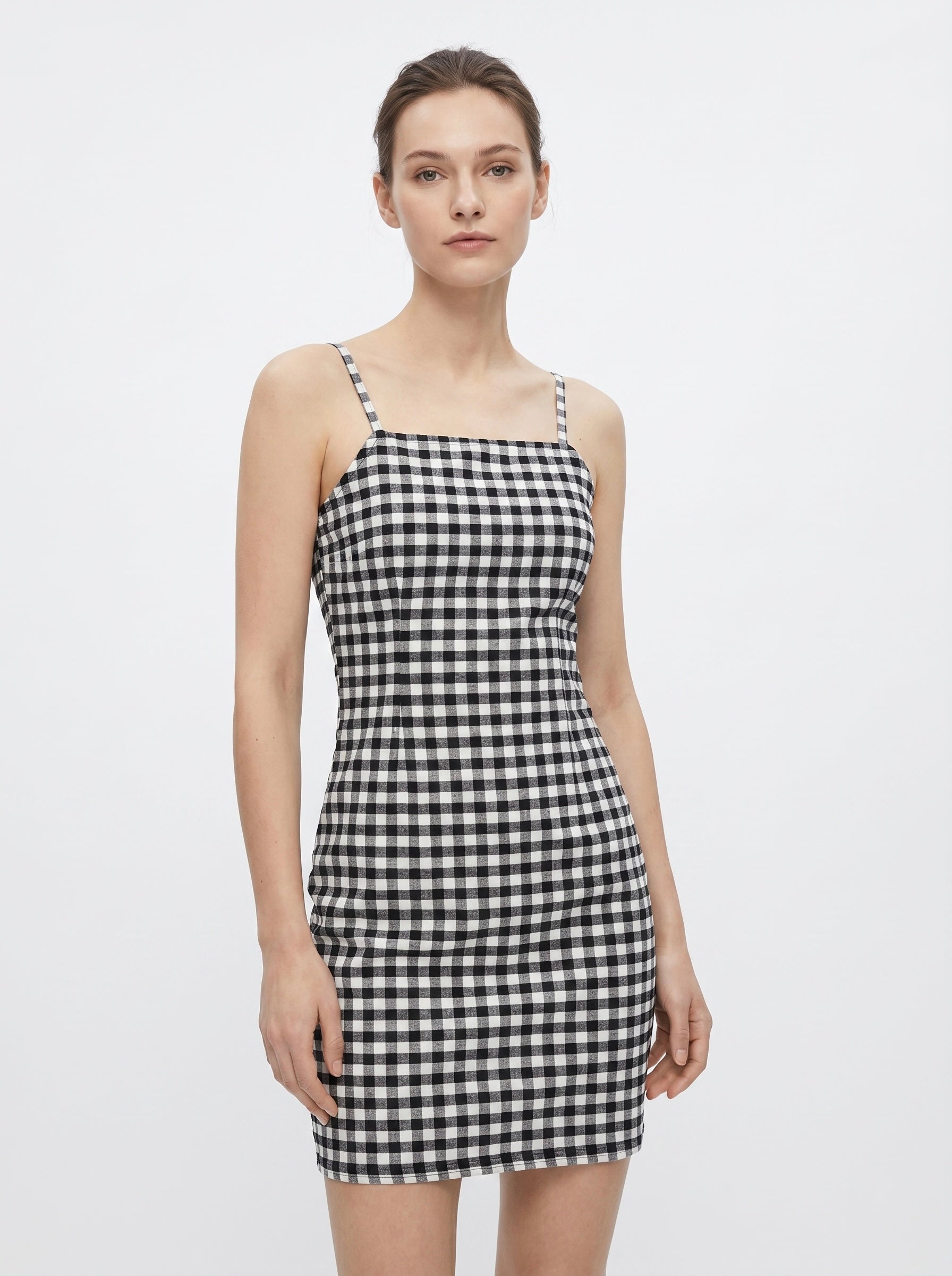 CÉCILE | Mini-jurk Zwart Gingham