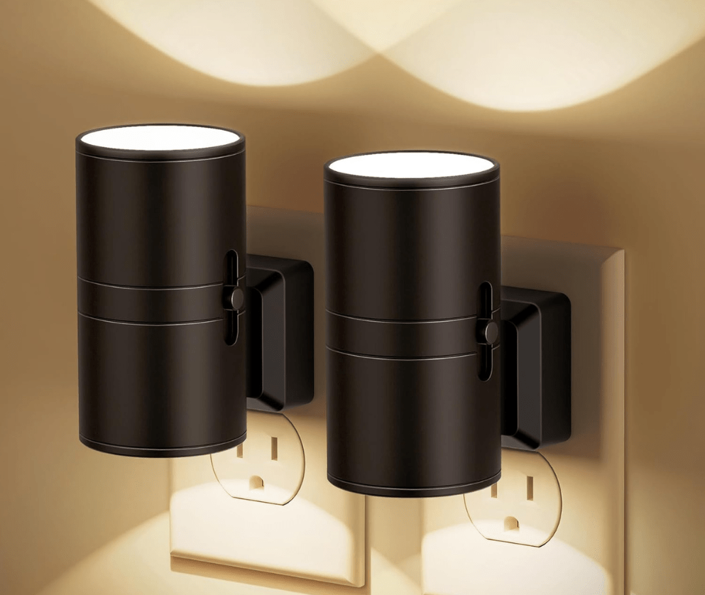 Dimbaar LED Nachtlampje – Set van 2 – Zwart – Instelbare Helderheid – Plug-In