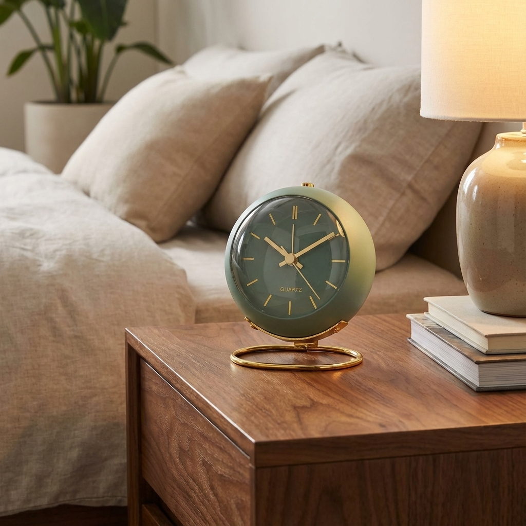 Minimalistische Wekker – Stille Klok met Licht - Scandinavisch design