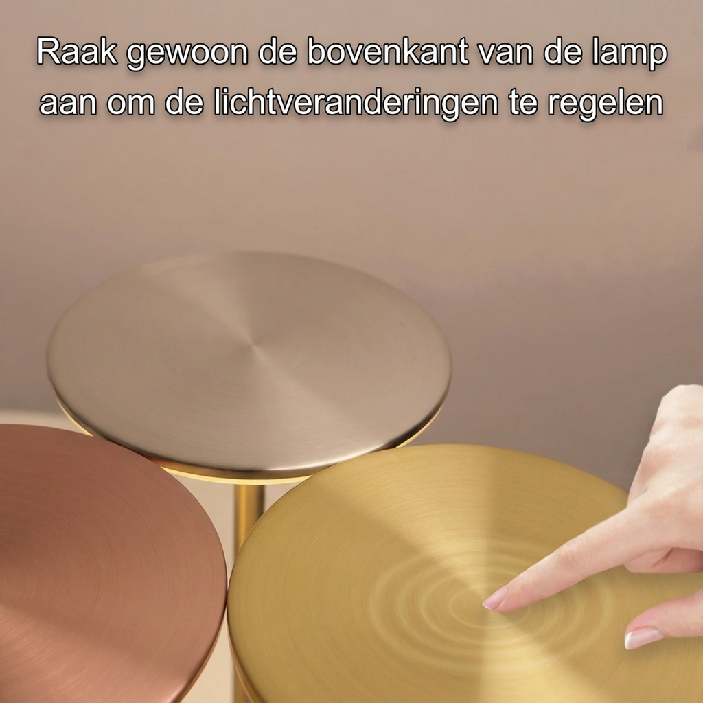 GlowyLux Tafellamp – moderne draadloze LED tafellamp, USB oplaadbaar