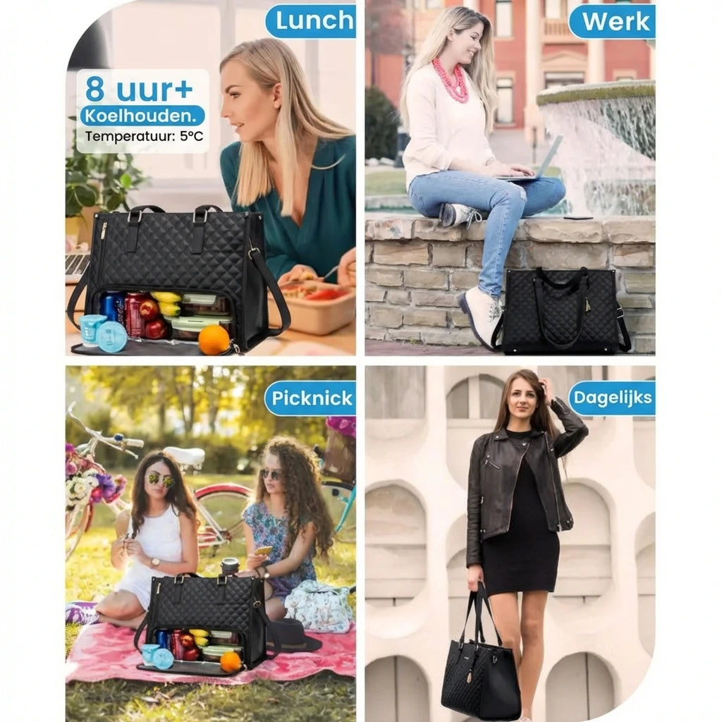 Ruime geïsoleerde lunchtas — lekvrij en stijlvol voor dagelijks gebruik