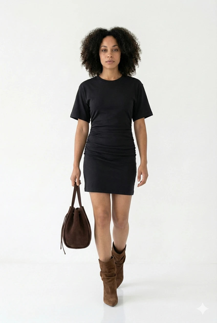 LINA | Dames bodycon mini-jurk met geplooide taille