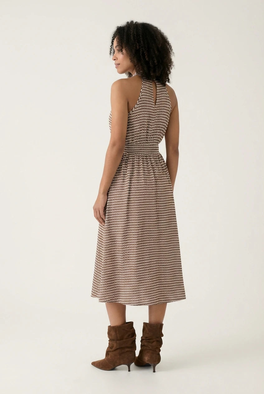 VIVIËN | Dames midijurk met getailleerde taille