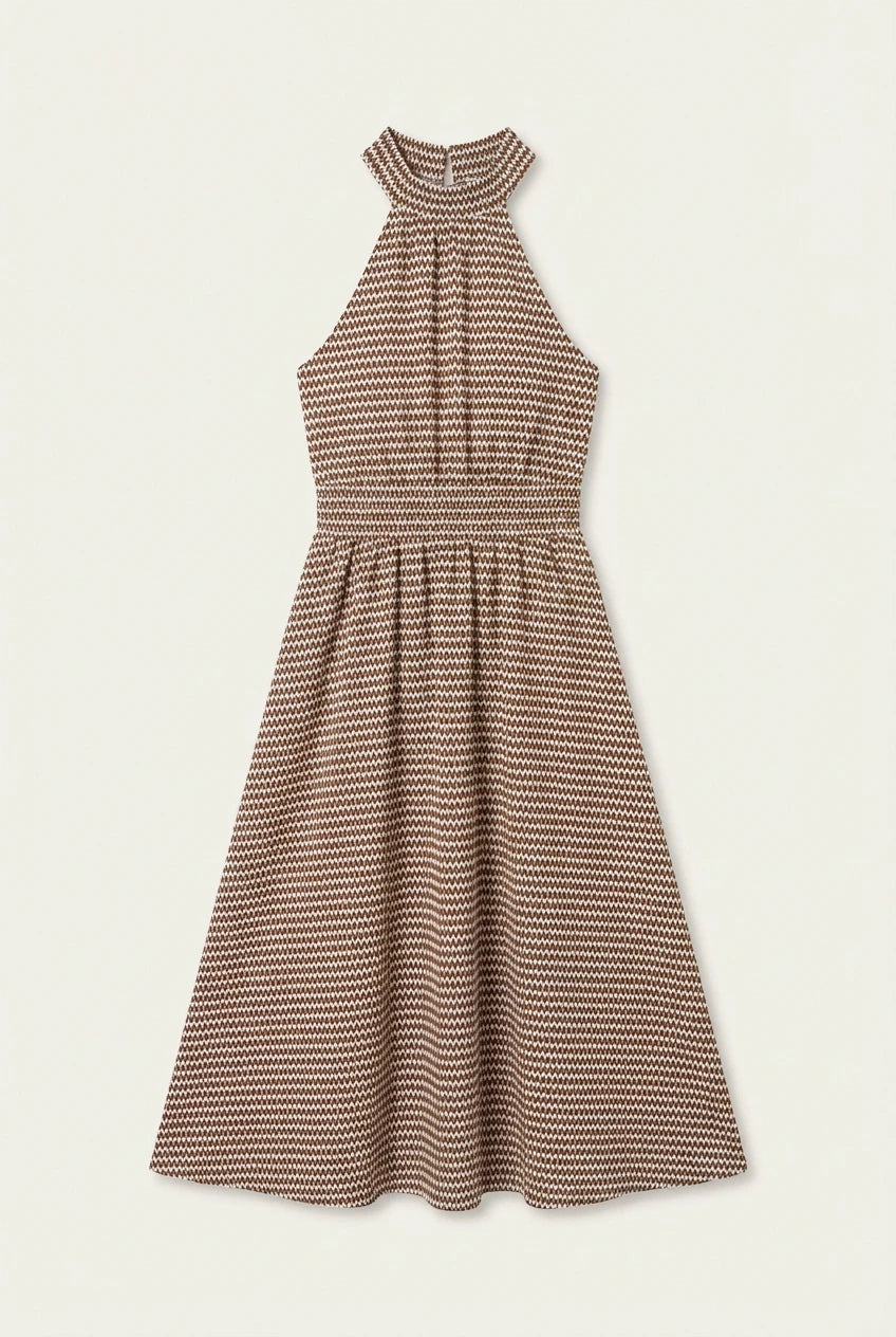 VIVIËN | Dames midijurk met getailleerde taille