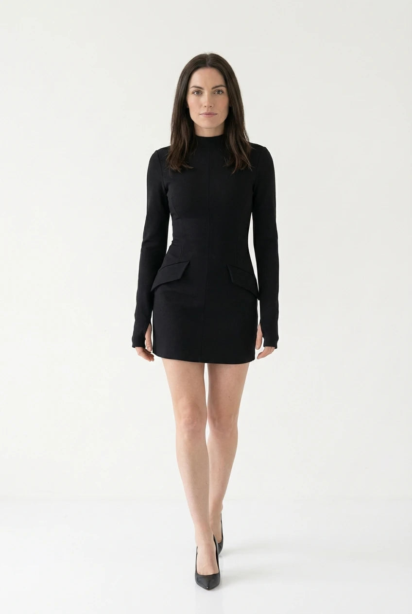 MILA | Dames bodycon mini-jurk met geplooide taille