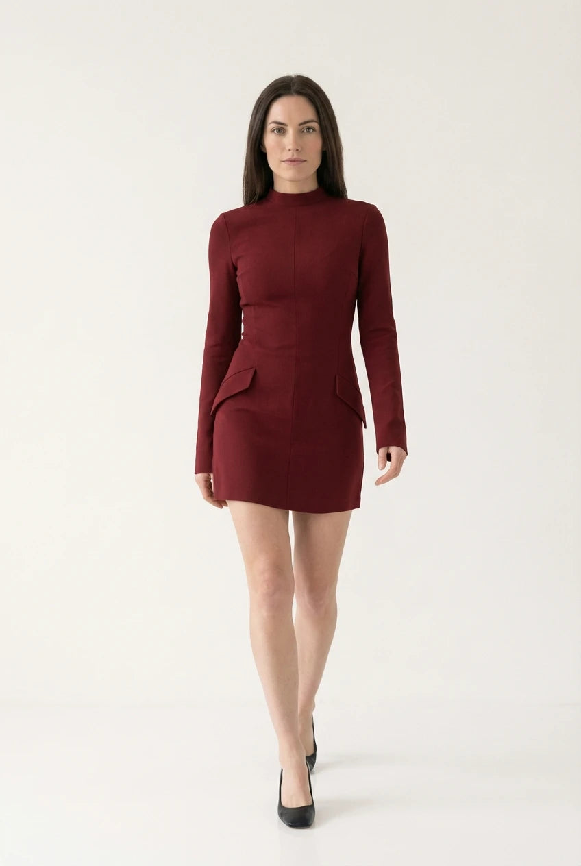 MILA | Dames bodycon mini-jurk met geplooide taille