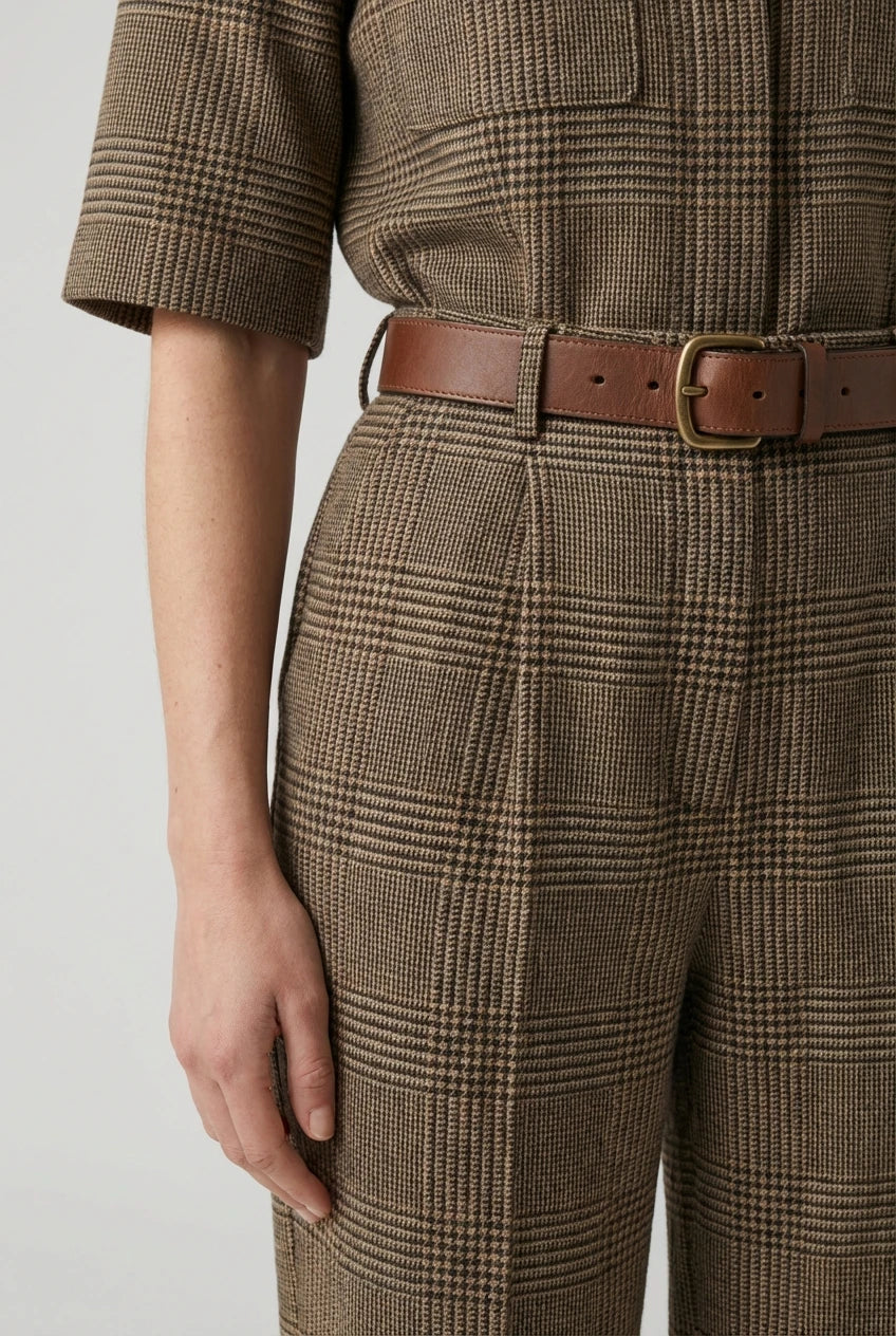 ARIA | Dames geruite jumpsuit met getailleerde top