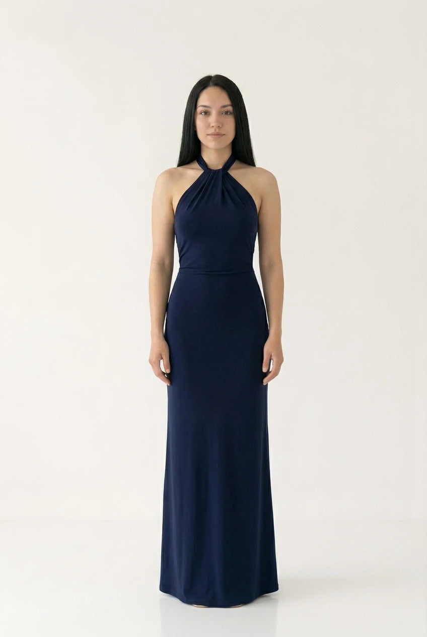 MIRA | Dames halter maxi-jurk met open rug