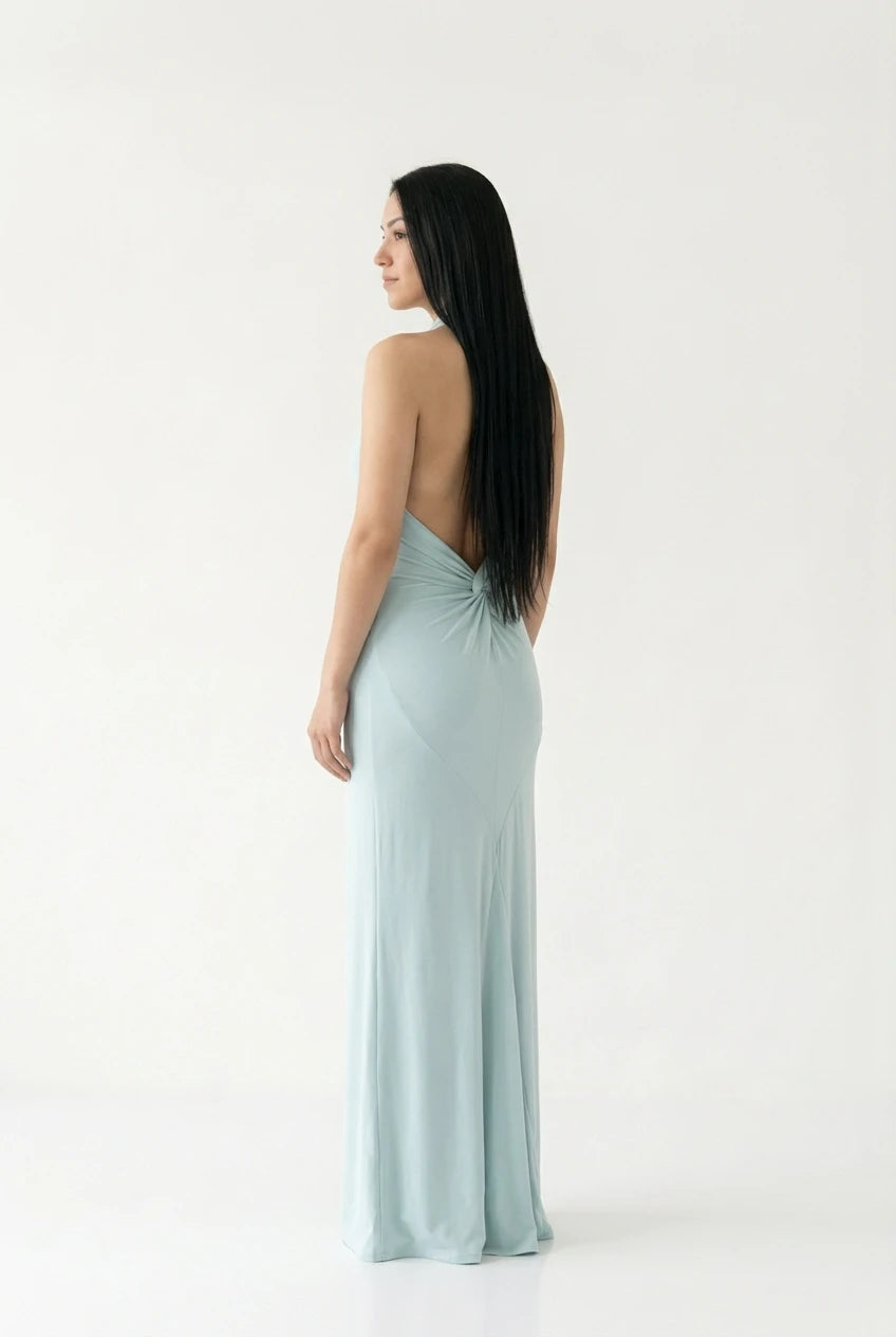MIRA | Dames halter maxi-jurk met open rug