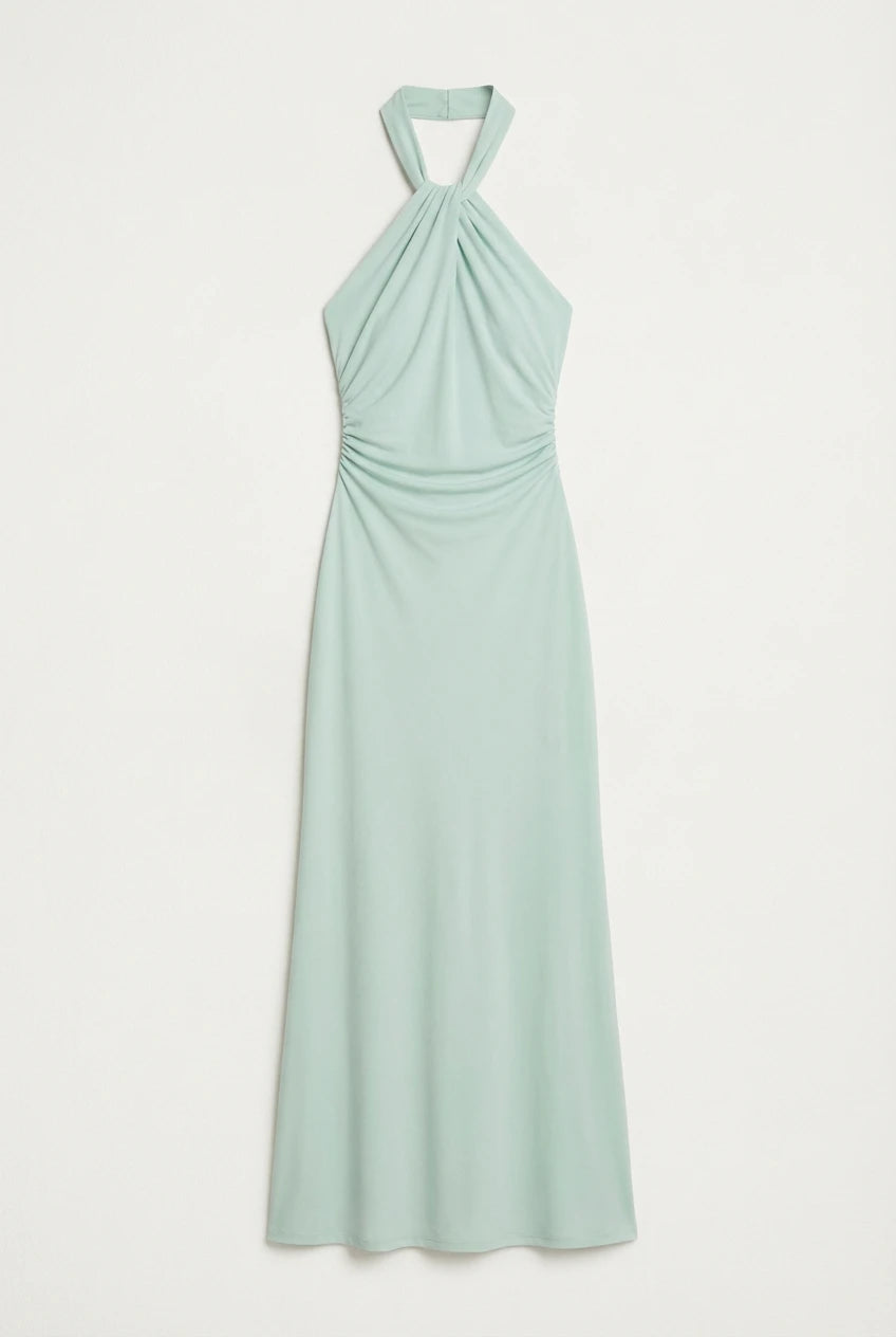 MIRA | Dames halter maxi-jurk met open rug