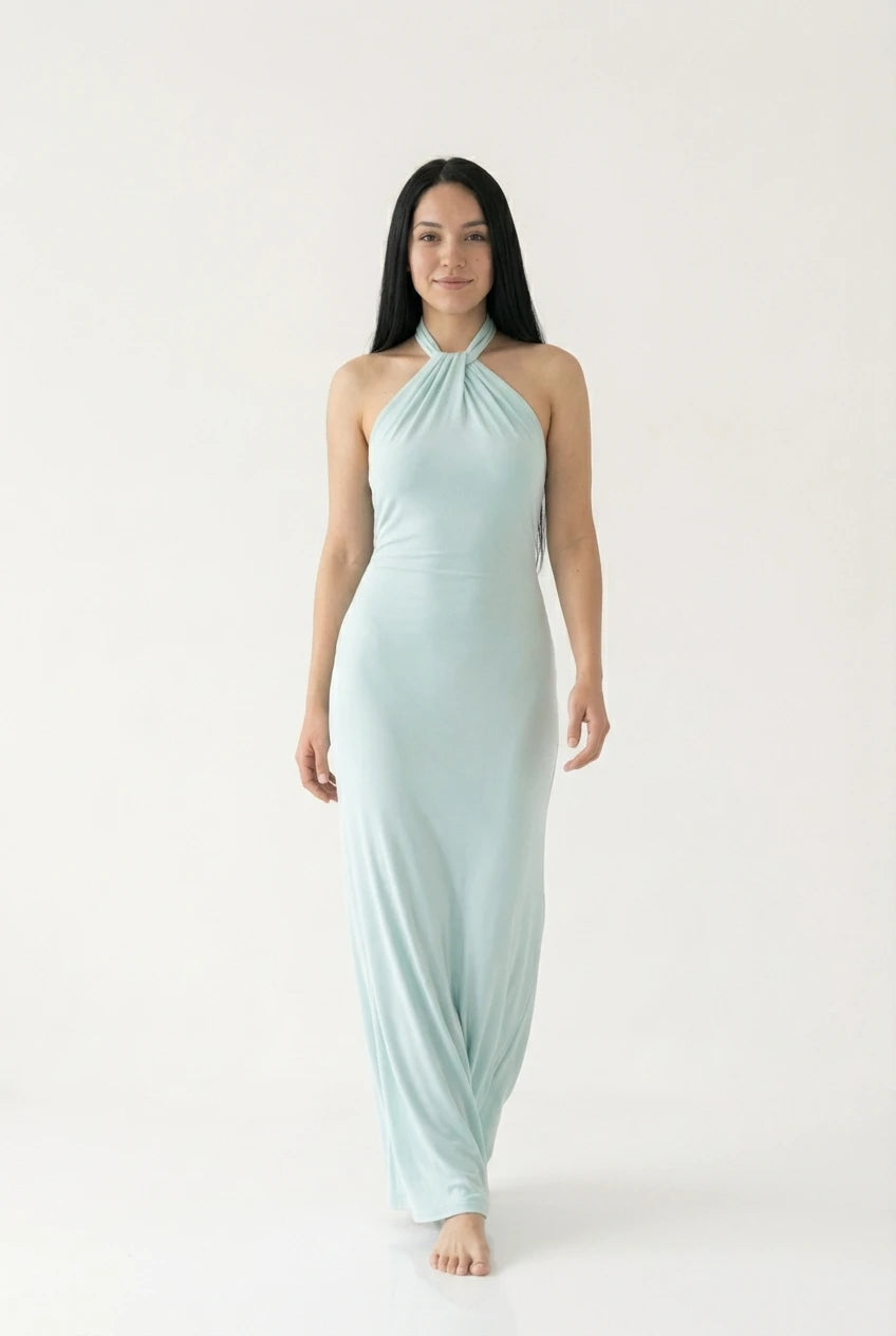 MIRA | Dames halter maxi-jurk met open rug