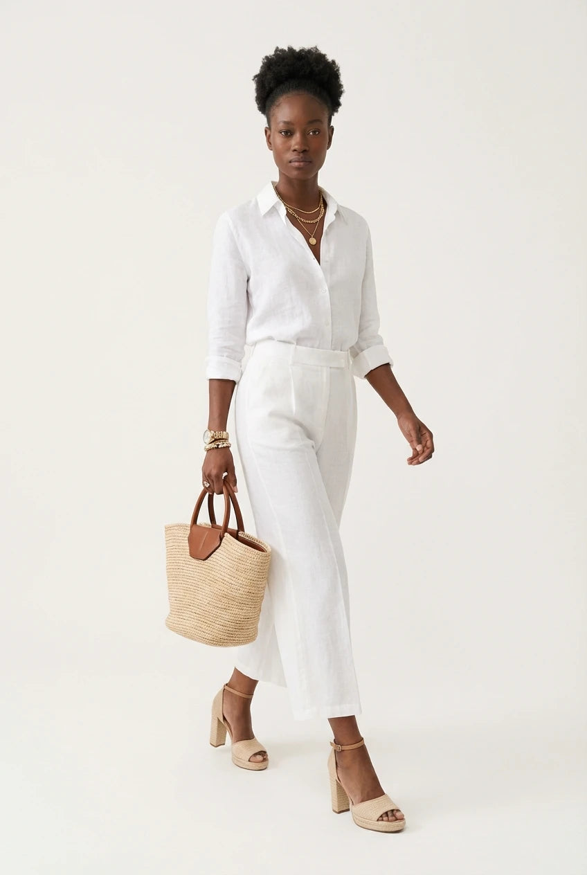 MAYA | Dames set met lange mouwen en wijde enkelhoge pantalon