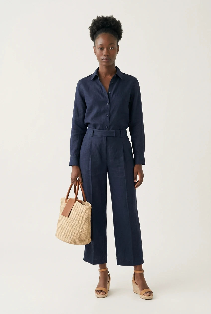 MAYA | Dames set met lange mouwen en wijde enkelhoge pantalon