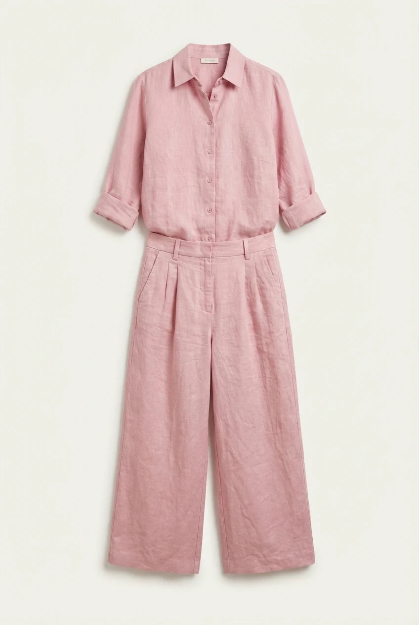 MAYA | Dames set met lange mouwen en wijde enkelhoge pantalon