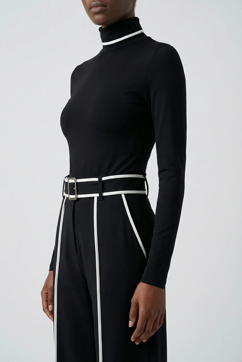 ELISE | Dames broekpak met opstaande kraag en subtiele bies