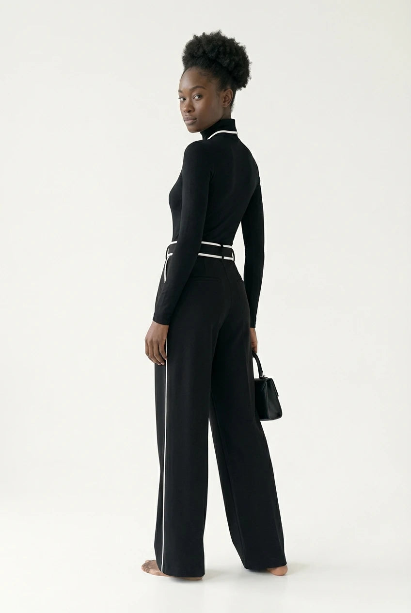 ELISE | Dames broekpak met opstaande kraag en subtiele bies