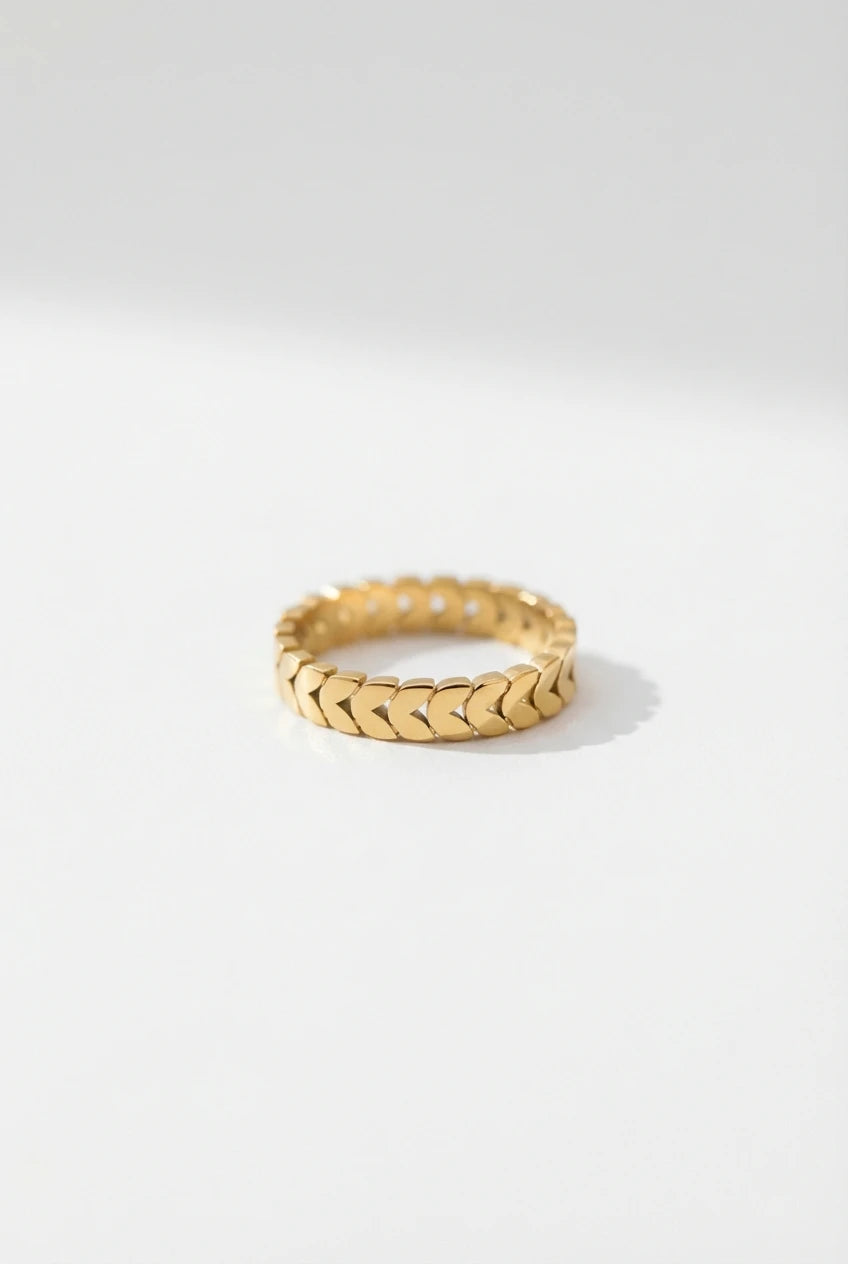 Ring met tarweblad design — 18k verguld