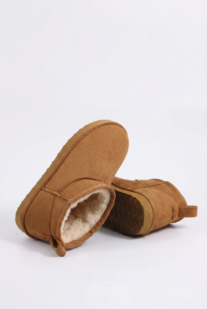 NORA | Warme enkellaarsjes - gevoerd suede-look