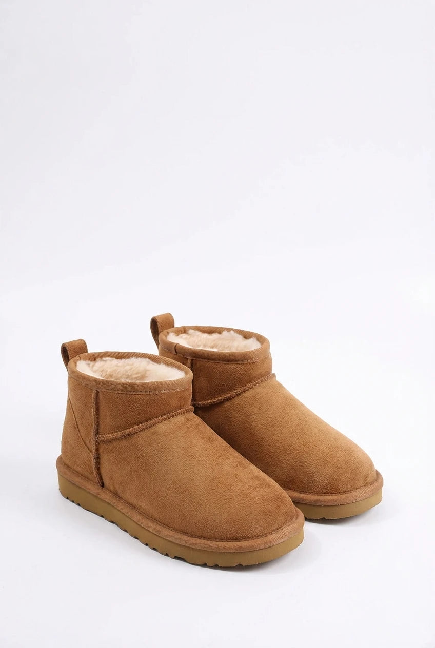 NORA | Warme enkellaarsjes - gevoerd suede-look